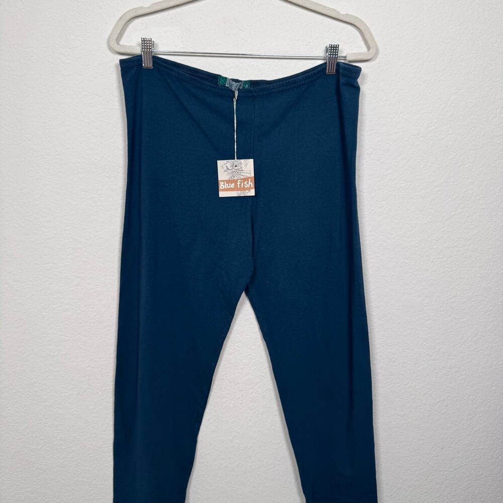 Blue Fish Womens Cropped Legging Size 2 / Up To 22 Organic Cotton Indigo Blue